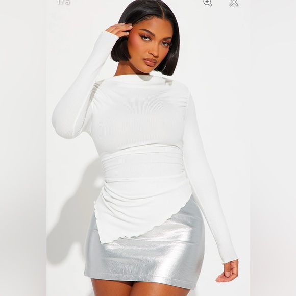 Fashion Nova Tops - NWT Celine Ribbed Top - Ivory